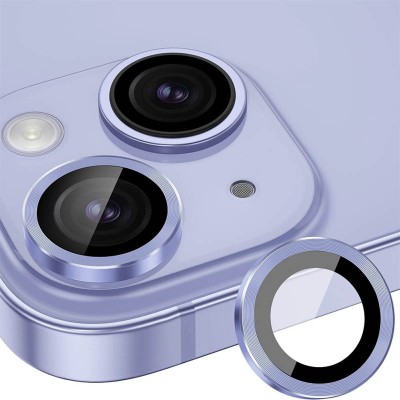 Захисне скло Metal Classic на камеру (в упак.) для Apple iPhone 15 (6.1") / 15 Plus (6.7") Блакитний / Light Blue