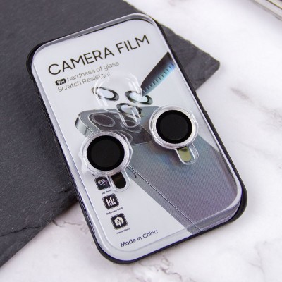 Захисне скло Metal Classic на камеру (в упак.) для Apple iPhone 15 (6.1") / 15 Plus (6.7") Срібний / Silver