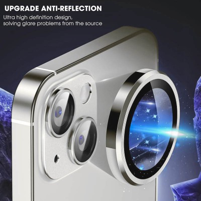 Захисне скло Metal Classic на камеру (в упак.) для Apple iPhone 15 (6.1") / 15 Plus (6.7") Срібний / Silver