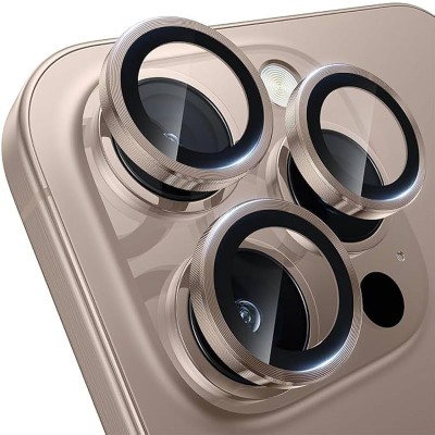 Захисне скло Metal Classic на камеру (в упак.) для Apple iPhone 16 Pro (6.3") / 16 Pro Max (6.9") Золотий / Desert Gold
