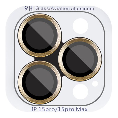 Захисне скло Metal Classic на камеру (в упак.) для Apple iPhone 16 Pro (6.3") / 16 Pro Max (6.9") Золотий / Gold