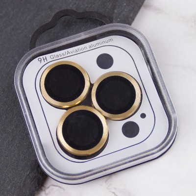 Захисне скло Metal Classic на камеру (в упак.) для Apple iPhone 16 Pro (6.3") / 16 Pro Max (6.9") Золотий / Gold