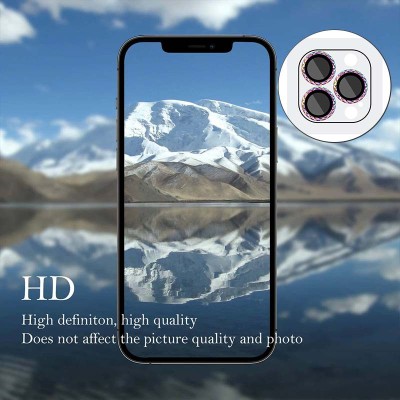 Захисне скло Metal Shine на камеру (в упак.) для Apple iPhone 15 Pro (6.1") / 15 Pro Max (6.7") Бузковий / Rainbow