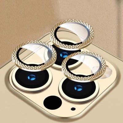 Захисне скло Metal Shine на камеру (в упак.) для Apple iPhone 15 Pro (6.1") / 15 Pro Max (6.7") Золотий / Gold