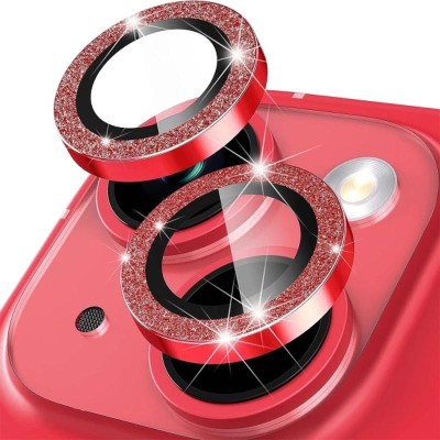 Захисне скло Metal Sparkles на камеру (в упак.) для Apple iPhone 15 (6.1") / 15 Plus (6.7") Червоний / Red