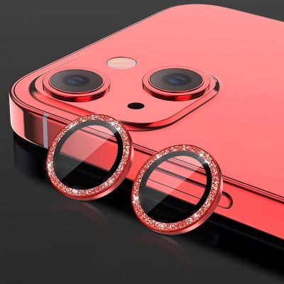 Захисне скло Metal Sparkles на камеру (в упак.) для Apple iPhone 15 (6.1") / 15 Plus (6.7") Червоний / Red