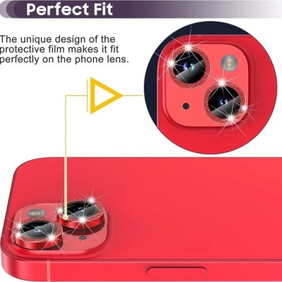 Захисне скло Metal Sparkles на камеру (в упак.) для Apple iPhone 15 (6.1") / 15 Plus (6.7") Червоний / Red
