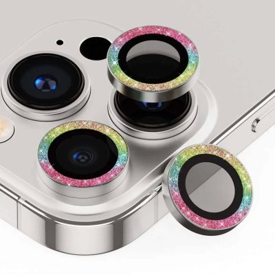 Захисне скло Metal Sparkles на камеру (в упак.) для Apple iPhone 15 Pro (6.1") /15 Pro Max (6.7") Бузковий / Rainbow Захисне скло Metal Sparkles на камеру (в упак.) для Apple iPhone 15 Pro (6.1") /15 Pro Max (6.7") Бузковий / Rainbow