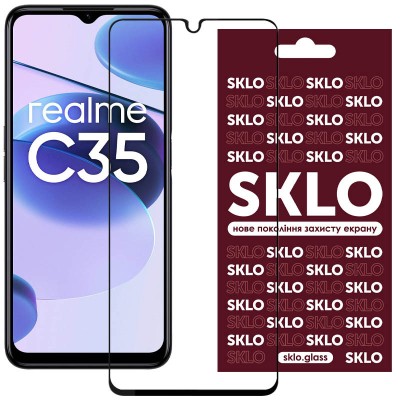 Захисне скло SKLO 3D для Realme C35 Чорний Захисне скло SKLO 3D для Realme C35 Чорний