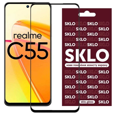 Захисне скло SKLO 3D для Realme C55 Чорний Захисне скло SKLO 3D для Realme C55 Чорний