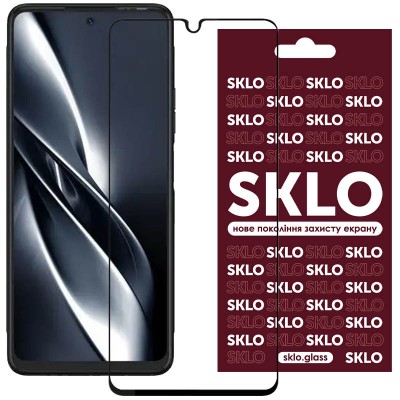 Захисне скло SKLO 3D для TECNO Pova 3 (LF7n) Чорний