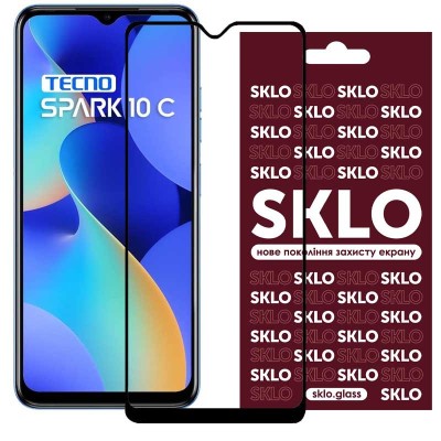 Захисне скло SKLO 3D для TECNO Spark 10C Чорний Захисне скло SKLO 3D для TECNO Spark 10C Чорний