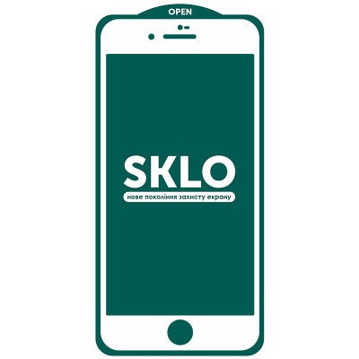 Захисне скло SKLO 5D (тех.пак) для Apple iPhone 7 / 8 / SE (2020) (4.7") Білий