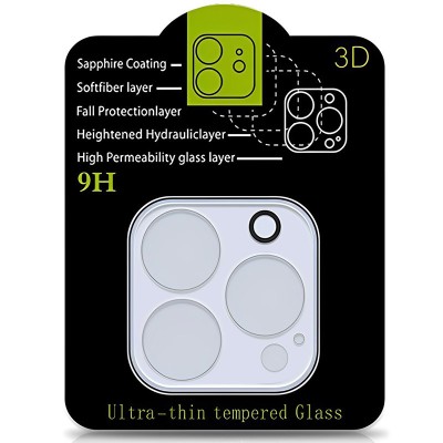 Захисне скло на камеру Full Block (тех.пак) для Apple iPhone 15 Pro (6.1") / 15 Pro Max (6.7") Прозорий