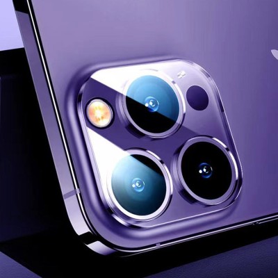 Захисне скло на камеру Full Block (тех.пак) для Apple iPhone 15 Pro (6.1") / 15 Pro Max (6.7") Прозорий