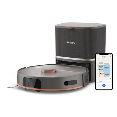 Робот-пилосос Philips Series 5000, h=29.2см, вологе прибирання, конт пил -0.26л, вода -0.27л, автон. робота до 200хв, EPA 10, чо