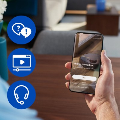 Робот-пилосос Philips Series 5000, h=29.2см, вологе прибирання, конт пил -0.26л, вода -0.27л, автон. робота до 200хв, EPA 10, чо