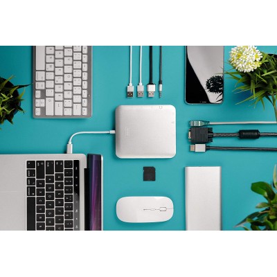 Хаб DIGITUS USB-C > HDMI/VGA/miniDisplayPort/3xUSB-A/USB-C/SD/MicroSD/RJ54/Audio Хаб DIGITUS USB-C > HDMI/VGA/miniDisplayPort/3xUSB-A/USB-C/SD/MicroSD/RJ54/Audio