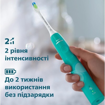 Щітка зубна електр. Philips, Sonicare 4100 Series, 31т. колив/хв, насадок-1, зелений Щітка зубна електр. Philips, Sonicare 4100 Series, 31т. колив/хв, насадок-1, зелений