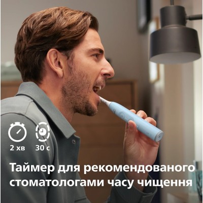 Щітка зубна електр. Philips, Sonicare 6100 Series, 62т. колив/хв, насадок-1, футляр, блакитний (HX7406/02) Щітка зубна електр. Philips, Sonicare 6100 Series, 62т. колив/хв, насадок-1, футляр, блакитний (HX7406/02)