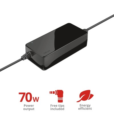 Адаптер живлення Trust Primo 70W-19V Universal Laptop Charger, чорний Адаптер живлення Trust Primo 70W-19V Universal Laptop Charger, чорний