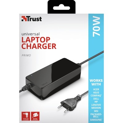 Адаптер живлення Trust Primo 70W-19V Universal Laptop Charger, чорний Адаптер живлення Trust Primo 70W-19V Universal Laptop Charger, чорний