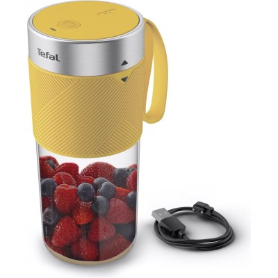 Блендер Tefal Lightmix портативний для смузі, чаша-300мл, USB, тритан, жовтий (BL1C0230)