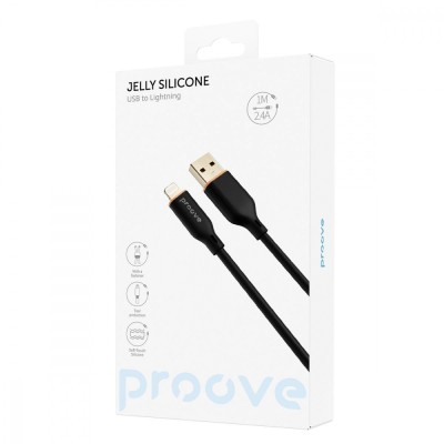 Кабель Proove Jelly Silicone USB to Lightning 2.4A (1m) (CCJS20001101) black Кабель Proove Jelly Silicone USB to Lightning 2.4A (1m) (CCJS20001101) black