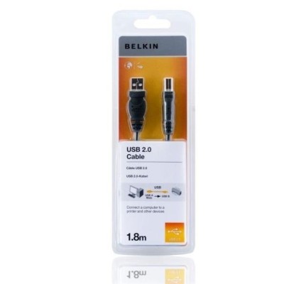 Кабель USB-A > USB-B (AM/BM) заряджання/синхронізації Belkin 1.8м, чорний (F3U154bt1.8M) Кабель USB-A > USB-B (AM/BM) заряджання/синхронізації Belkin 1.8м, чорний (F3U154bt1.8M)