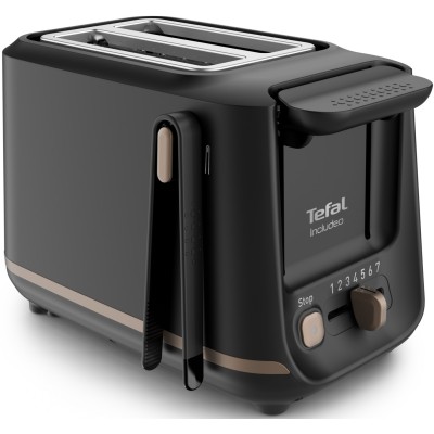 Тостер Tefal Includeo 850Вт, розморожування, щипці, термопластик, чорний (TT533811) Тостер Tefal Includeo 850Вт, розморожування, щипці, термопластик, чорний (TT533811)