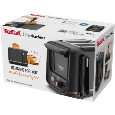 Тостер Tefal Includeo 850Вт, розморожування, щипці, термопластик, чорний (TT533811) Тостер Tefal Includeo 850Вт, розморожування, щипці, термопластик, чорний (TT533811)
