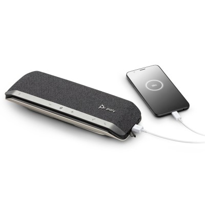 Спікерфон Poly Sync 40-M, сертифікат Microsoft Teams, 3 x Bi-Mic, радіус 2,5 м, USB-A, USB-C, Bluetooth, сірий (77P35AA)