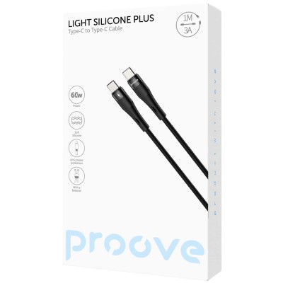 Кабель Proove Light Silicone Plus Type-C to Type-C 60W (1m) white (CCLS60002202)