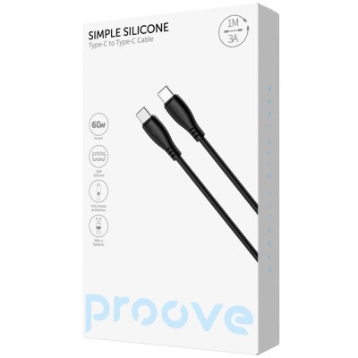 Кабель Proove Simple Silicone Type-C to Type-C 60W (1m) white (CCSI60002202)