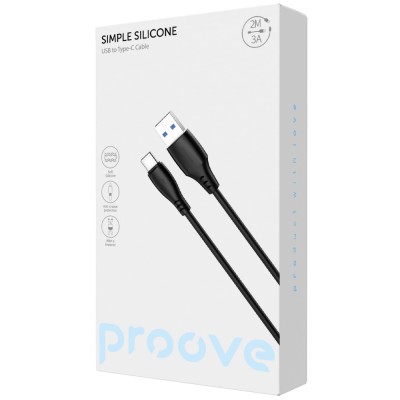 Кабель Proove Simple Silicone USB to Type-C 3A (2m) black (CCSS15001221)