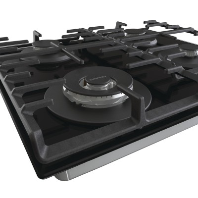 Варильна поверхня Gorenje газова на склі, 60см, чавун, чорний (GKTW642SYB)