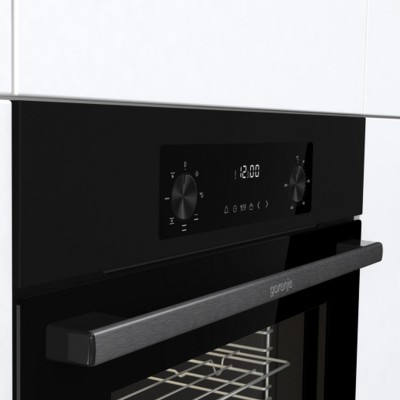 Духова шафа Gorenje електрична, 61л, A+, дисплей, конвекція, чорний (BO6635E01B)