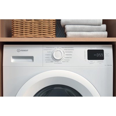 Пральна машина Indesit фронтальна, 6кг, 1000, A+++, 44.6см, дисплей, пара, інвертор, білий (IM600MYTIMEUA)