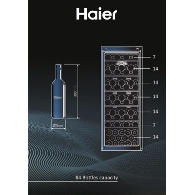Холодильник Haier для вина, 127x49.7х58, мороз.відд.-198л, зон - 1, бут-84, ST, дисплей, чорний (HWS84GA) Холодильник Haier для вина, 127x49.7х58, мороз.відд.-198л, зон - 1, бут-84, ST, дисплей, чорний (HWS84GA)