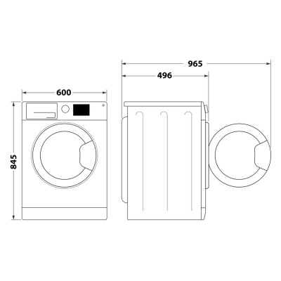 Пральна машина Indesit фронтальна, 7кг, 1200, A+++, 49.6см, дисплей, пара, інвертор, люк чорний, білий (IM712BMYTIMEUA)