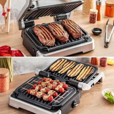 Гриль Tefal прижимний OptiGrll 2100Вт, темп. режимів-4, з`ємні пластини, метал (GC772D30) Гриль Tefal прижимний OptiGrll 2100Вт, темп. режимів-4, з`ємні пластини, метал (GC772D30)