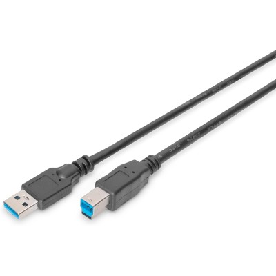 Кабель DIGITUS USB 3.0 (AM/BM) 1.8м, чорний (AK-300115-018-S)