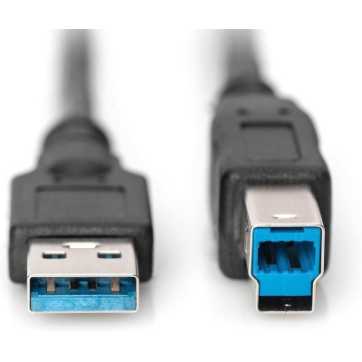 Кабель DIGITUS USB 3.0 (AM/BM) 1.8м, чорний (AK-300115-018-S)