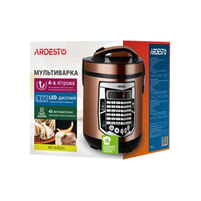 Мультиварка Ardesto, 860Вт, чаша-4л, електронне керув., пластик, шампань (MC-X45CH) Мультиварка Ardesto, 860Вт, чаша-4л, електронне керув., пластик, шампань (MC-X45CH)