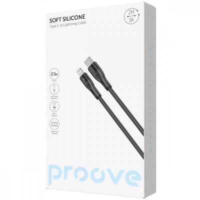 Кабель Proove Soft Silicone Type-C to Lightning 27W (2m) (CCSO27002121) black