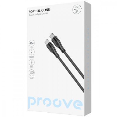 Кабель Proove Soft Silicone Type-C to Type-C 60W (2m) (CCSO60002221) black