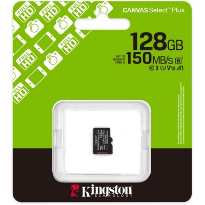 Карта пам'яті Kingston MicroSDXC 128GB Canvas Select Plus Gen3 150MB/s A1 (SDCS3/128GBSP)