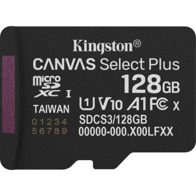Карта пам'яті Kingston MicroSDXC 128GB Canvas Select Plus Gen3 150MB/s A1 (SDCS3/128GBSP)