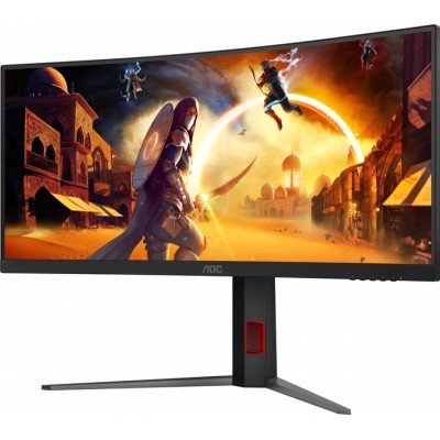 Монiтор TFT AOC 34" CU34G4 21:9 VA Curved WQHD 180Hz 2*HDMI DP HAS Black/Red