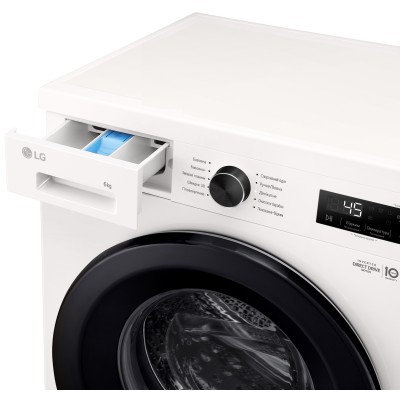 Пральна машина LG фронтальна, 6кг, 1200, A+++, 44см, дисплей, пара, інвертор, білий (F2Y1NS6W)